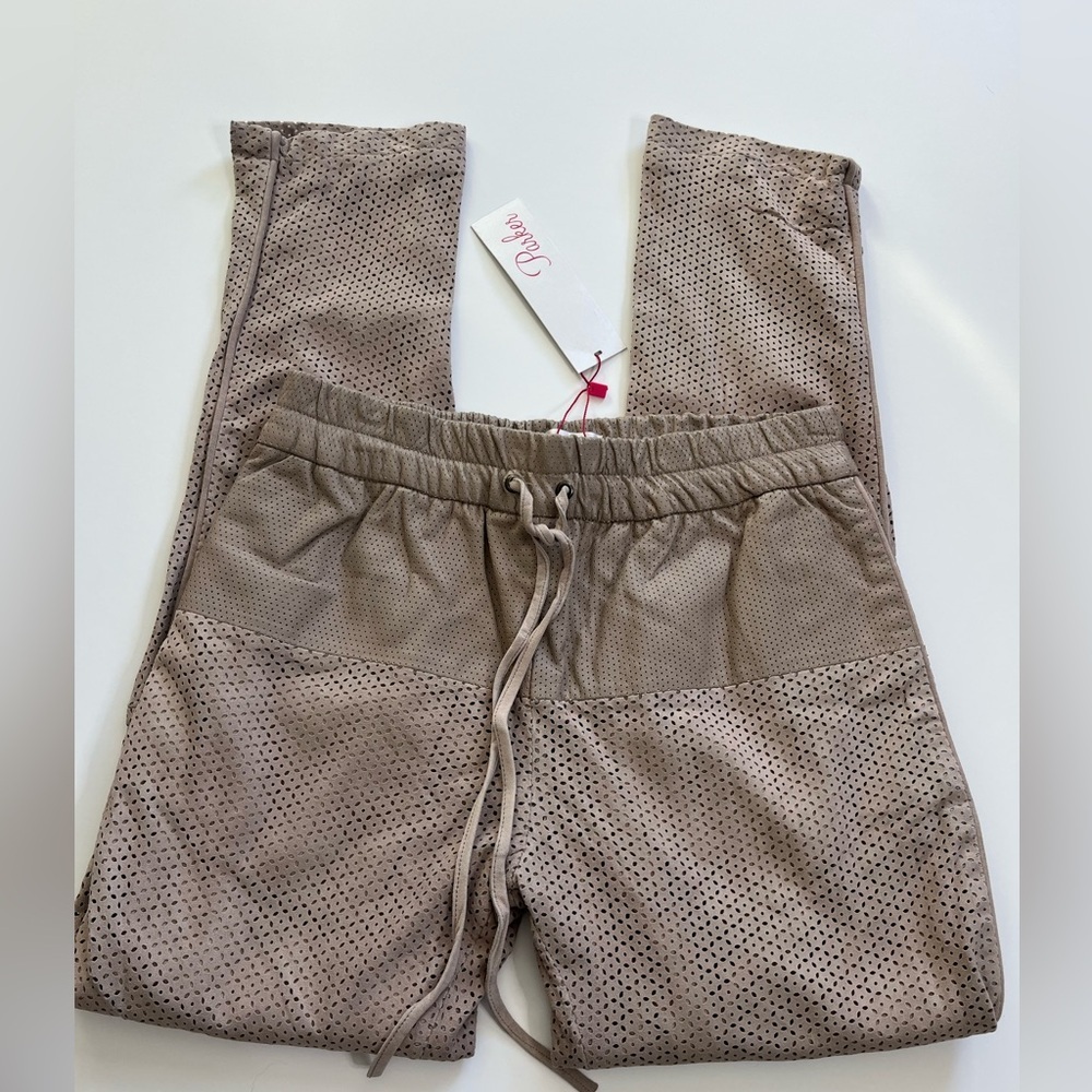 Parker Leather Khaki Color Pants Size Xs New With Tags